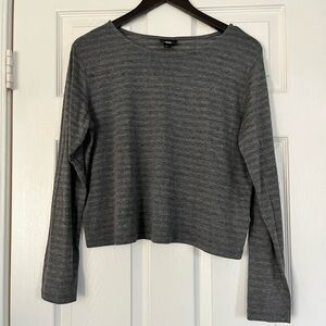 Mossimo Gray Striped Crop Top. Medium